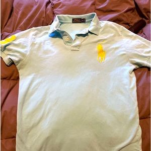 Mens Med polo by Ralph Lauren light blue and yellow